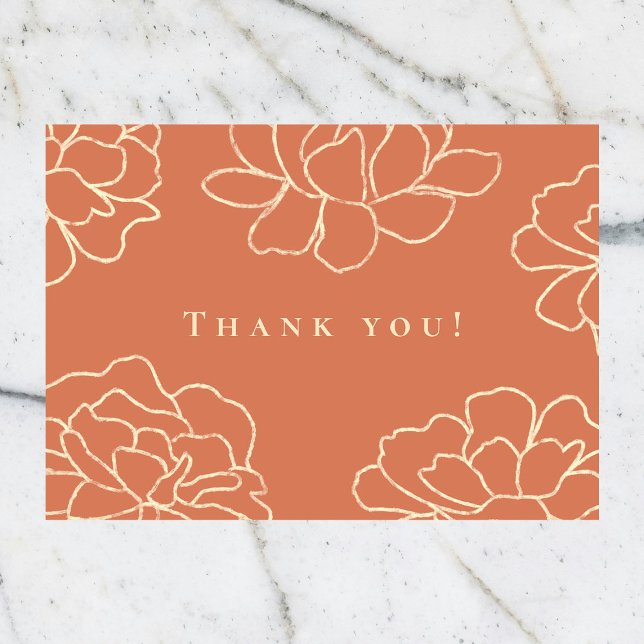 Minimalist Botanical Modern Wedding Thank You Card (Creator Uploaded)