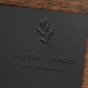 Minimalist Botanical Names & Date Wedding Embosser