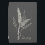 Minimalist Botanical Personalized Name Black White iPad Pro Cover<br><div class="desc">An elegant iPad case featuring a delicate botanical illustration in a fine line art style. The monochrome design against a dark background gives it a sophisticated and timeless appeal. Personalized with a custom name, this case is perfect for nature lovers, artists, writers, or anyone who appreciates modern minimalist aesthetics. A...</div>