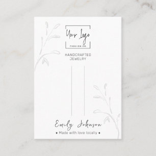 Minimalist Botanical QR Jewelry Hair Clip Display Calling Card