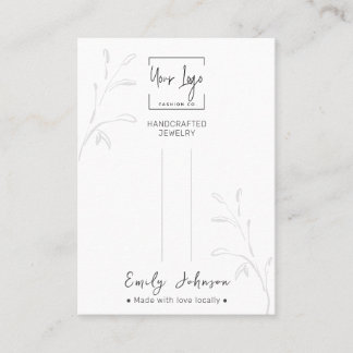 Minimalist Botanical QR Jewelry Hair Clip Display Calling Card