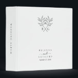 Minimalist Botanical Rustic Monogram Wedding Album 3 Ring Binder<br><div class="desc">A minimalist botanical rustic monogram wedding design. A simple design that uses vintage style botanical sketches of leaves to create an elegant classic monogram. A charming black and white garden design with rustic strokes and classy script typography. An elegant wedding album design with modern elements. Matching wedding invitations and other...</div>