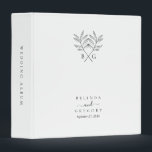 Minimalist Botanical Rustic Monogram Wedding Album 3 Ring Binder<br><div class="desc">A minimalist botanical rustic monogram wedding design. A simple design that uses vintage style botanical sketches of leaves to create an elegant classic monogram. A charming black and white garden design with rustic strokes and classy script typography. An elegant wedding album design with modern elements. Matching wedding invitations and other...</div>