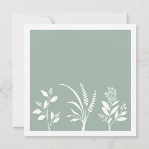 Minimalist Botanical Sage Green Plant Silhouettes Note Card