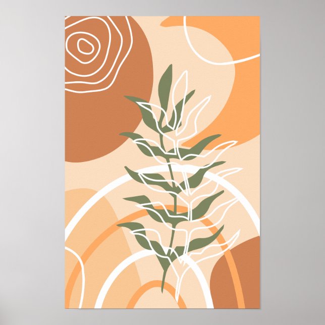 Minimalist Botanical Sage Terracotta Boho Posters (Front)