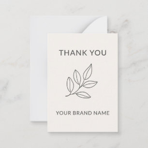 Minimalist Botanical Small Business Handcrafted Note Card