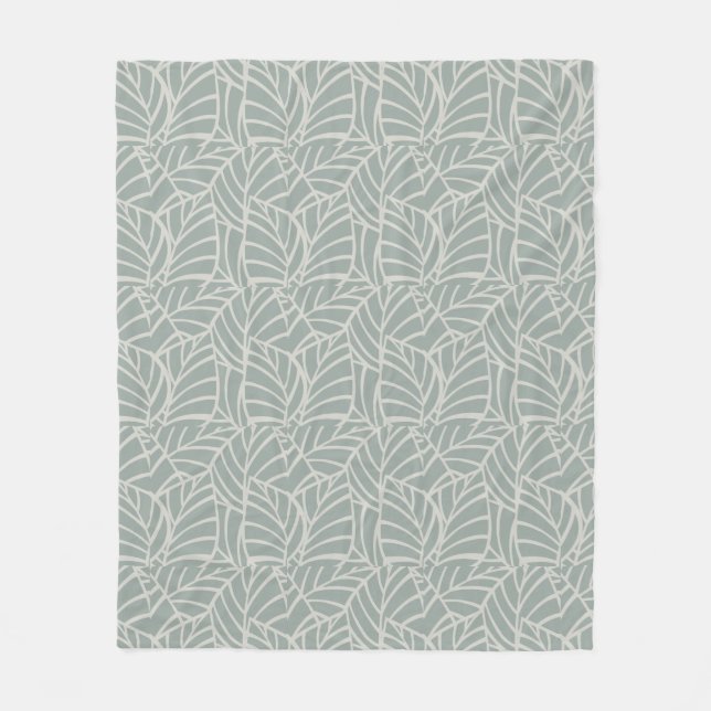 Minimalist Botanical Veins Fleece Blanket (Front)