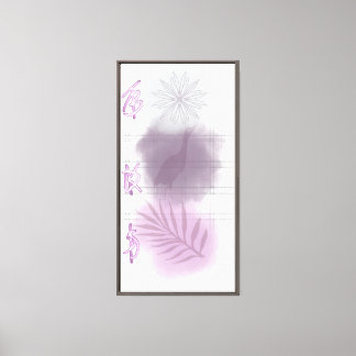 Minimalist Botanical Watercolor Art with Bird Canvas Print