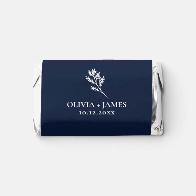 Minimalist Botanical Wedding Favor Chocolate Bars (Front)