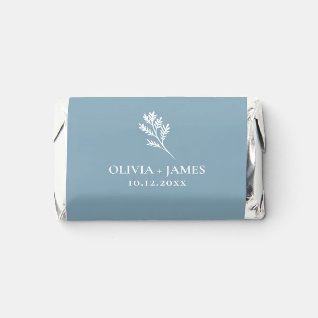 Minimalist Botanical Wedding Favor Chocolate Bars (Front)
