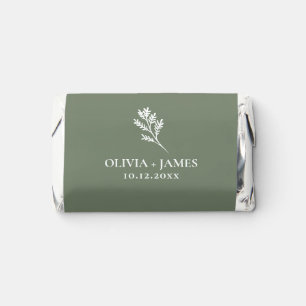 Minimalist Botanical Wedding Favor Chocolate Bars