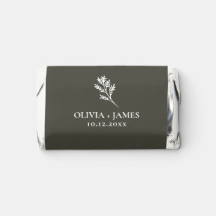 Minimalist Botanical Wedding Favor Chocolate Bars