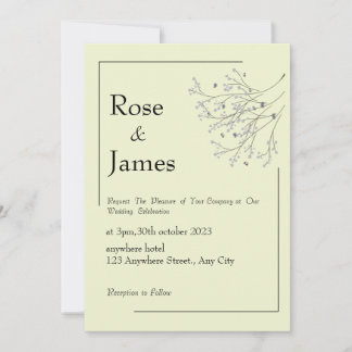 Minimalist Botanical Wedding Invitation