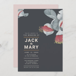 Minimalist Botanical Wedding Invitation