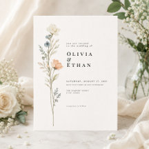 Minimalist Botanical Wedding Invitation Floral 