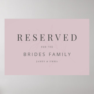 Minimalist Botanical Wedding Sign Dusky Rose