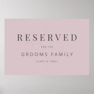 Minimalist Botanical Wedding Sign Dusky Rose