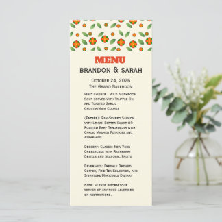 Minimalist Botanical with Orange Blossom Menu