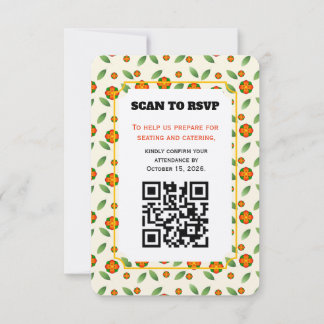 Minimalist Botanical with Orange Blossom RSVP Card