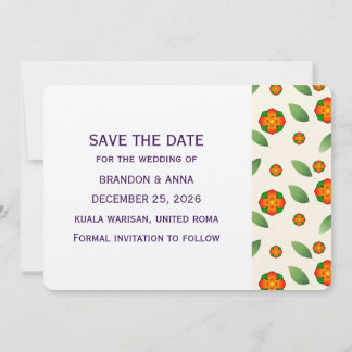Minimalist Botanical with Orange Blossom Save The Date