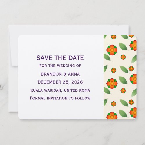 Minimalist Botanical  with Orange Blossom  Save The Date