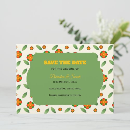 Minimalist Botanical with Orange Blossom Save The Date