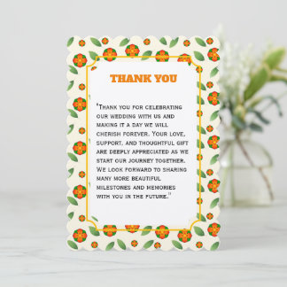 Minimalist Botanical with Orange Blossom Thank You Card