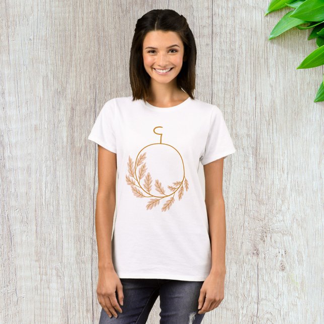 Minimalist Botanical Wreath Modern Neutral  T-Shirt (Creator Uploaded)