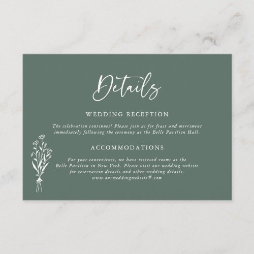 Minimalist Botanicals Sage Green Wedding Details