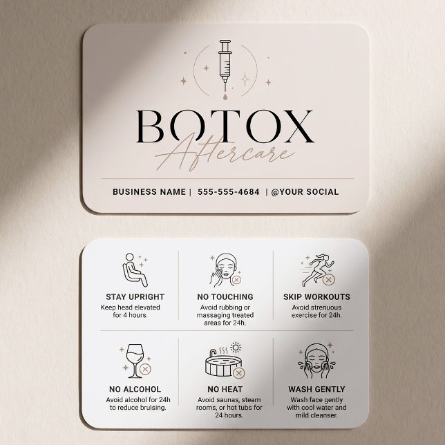 Minimalist Botox Aftercare Instructions Card (Creator Uploaded)