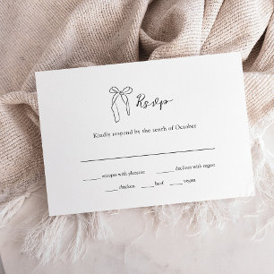Minimalist Bow Wedding Meal Choice RSVP Card