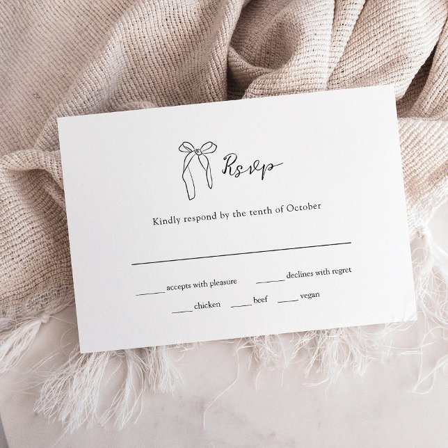 Minimalist Bow | Wedding Meal Choice RSVP Card (Creator Uploaded)