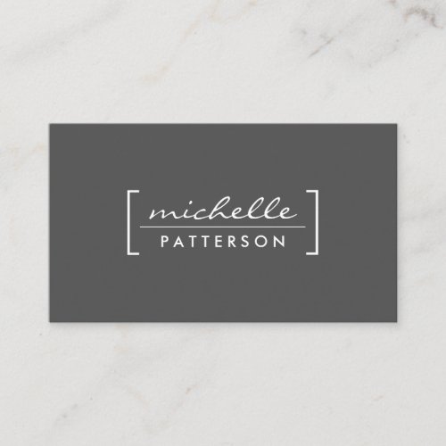 Minimalist  Bracket Embellished Gray Business Card