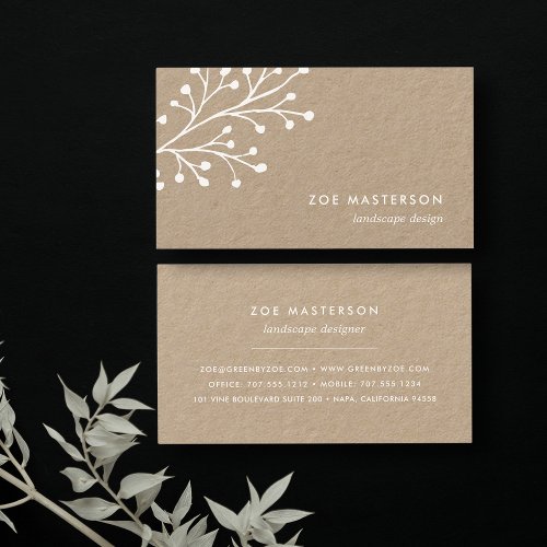 Minimalist Branch  Kraft Business Card