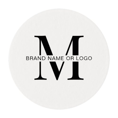 Minimalist Branded Business Monogram Logo Here Edible Frosting Rounds