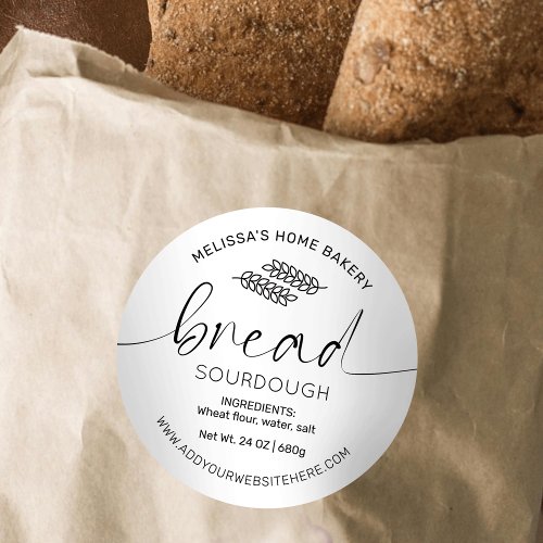 Minimalist Bread Label Simple Baker Packaging