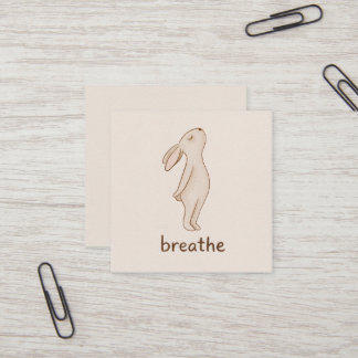 Minimalist “Breathe” Bunny Business Card