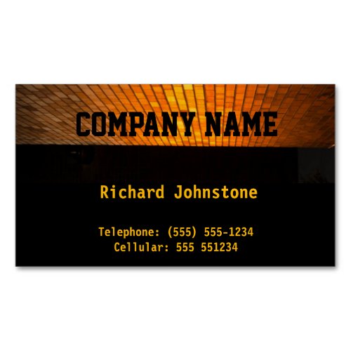 Minimalist Bricklayer Construction  Business Card Magnet