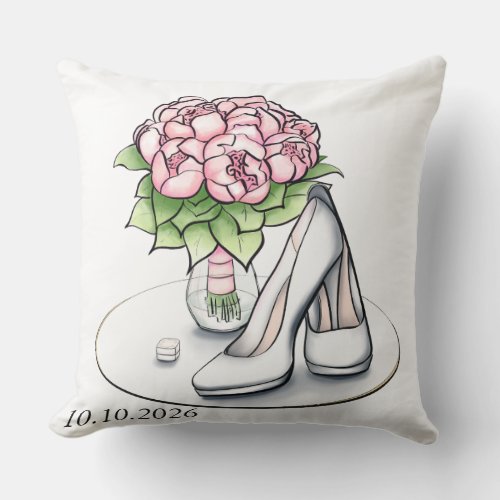 Minimalist Bridal Aesthetics Accent Throw Pillow
