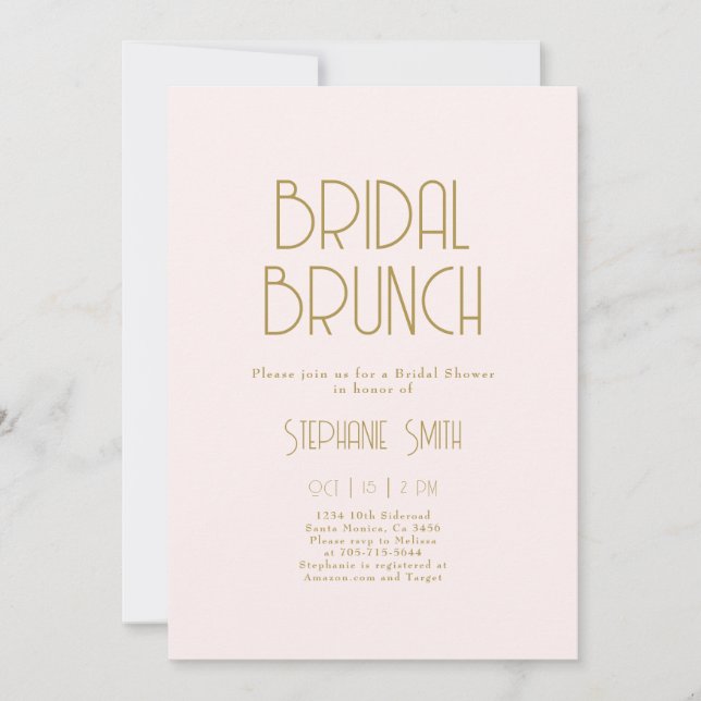 Minimalist Bridal Brunch Invitation (Front)