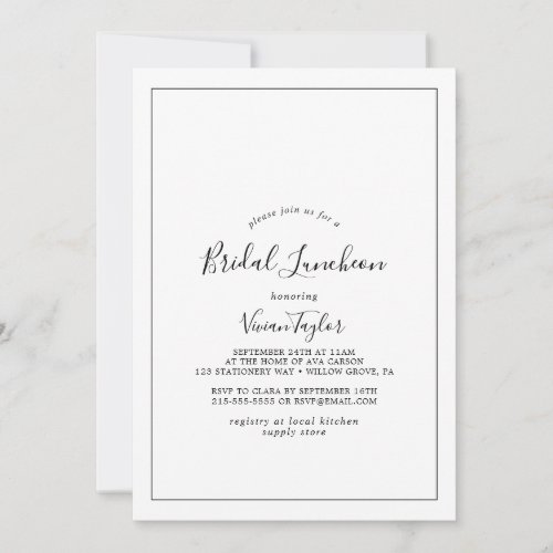 Minimalist Bridal Luncheon Invitation