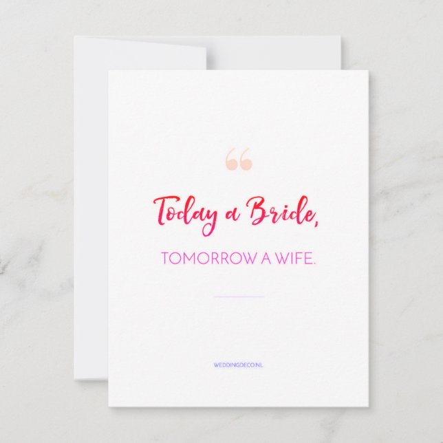 Minimalist Bridal Quote Graphic Holiday Card (Front)
