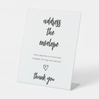 Minimalist Bridal Shower Address the Envelope Sign