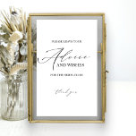 Minimalist Bridal Shower Advice Card Sign<br><div class="desc">Capture the timeless elegance of your special day with our simple,  chic calligraphy black and white wedding suite.</div>