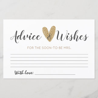 Minimalist Bridal Shower Advice Cards