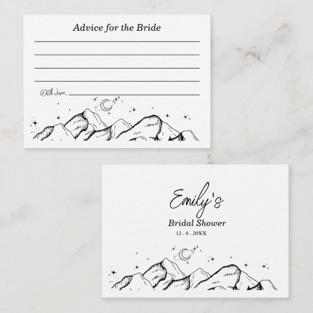 Minimalist Bridal Shower Advice for the Bride Enclosure Card (Front/Back)