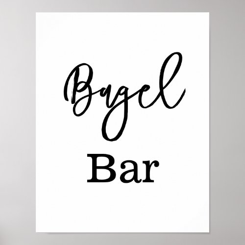 Minimalist Bridal Shower Bagel bar Poster