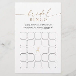 Minimalist Bridal Shower Bingo