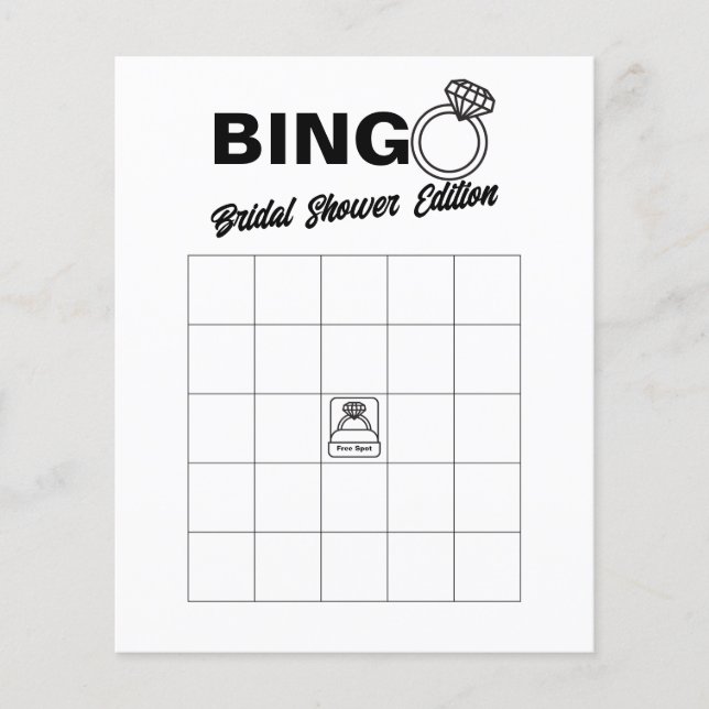 Minimalist Bridal Shower Bingo Game  Flyer (Front)