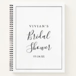 Minimalist Bridal Shower Gift List Notebook<br><div class="desc">This minimalist bridal shower gift list notebook is perfect for a simple wedding shower. The modern romantic design features classic black and white typography paired with a rustic yet elegant calligraphy with vintage hand lettered style. Customizable in any color. Keep the design simple and elegant, as is, or personalize it...</div>